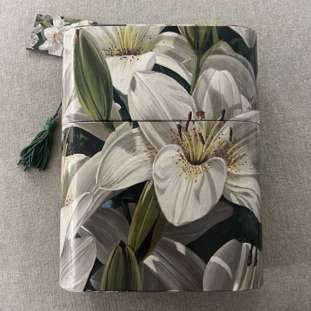 Vintage Sealed Set 20 Notecards Envelopes In Floral Box Stationery Cards Lillies